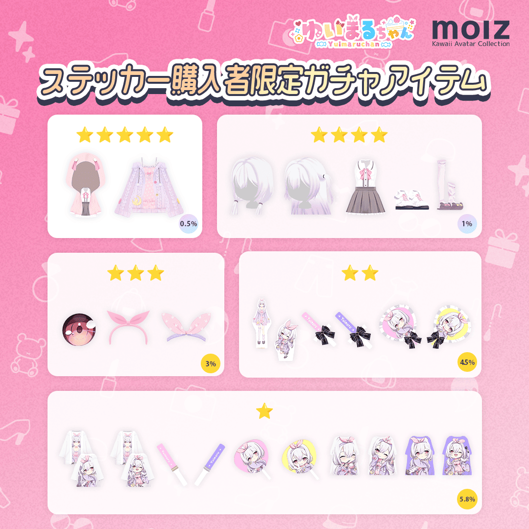 \\ゆいまるちゃん期間限定コラボ// 次世代アバターブランドMOLZステッカーくじ